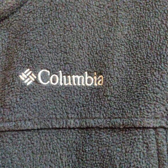 Columbia Black Fleece Jacket Size Medium 10 to 12 Unisex Fall Winter - Picture 2 of 7